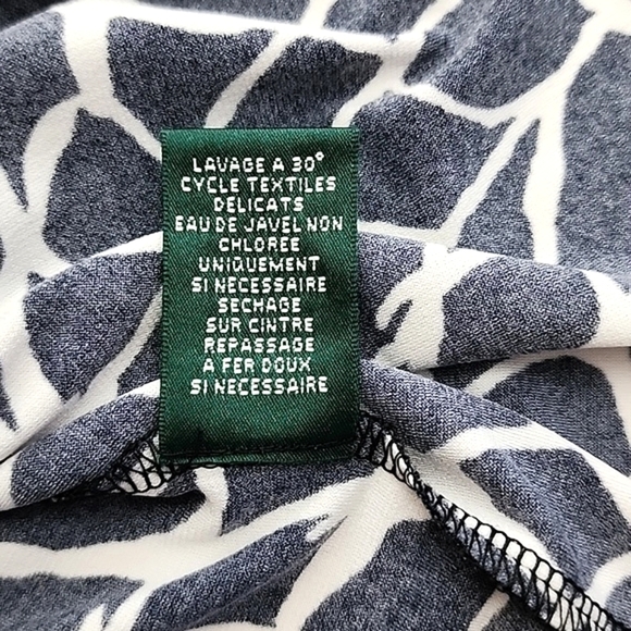 Lauren Ralph Lauren Faux Wrap Sleeveless Dress V Neckline Black White Size 8 - Picture 9 of 12